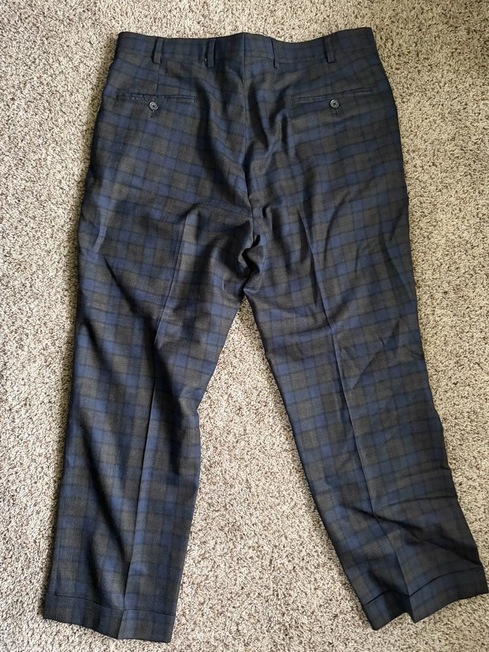 Brooks Brothers Navy and Dark Green Plaid Chinos